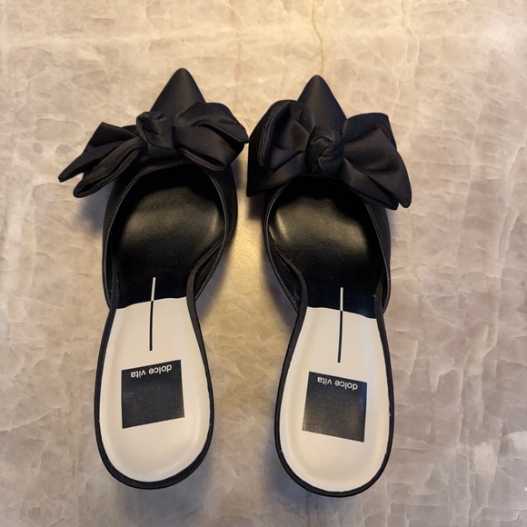 Dolce Vita Black Heels with Bow Accent - Picture 2 of 8